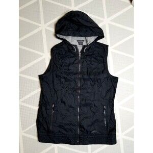 Eddie Bauer Women Large Vest Nylon Full Zip Hooded Jacket Wind Hiking Gorpcore